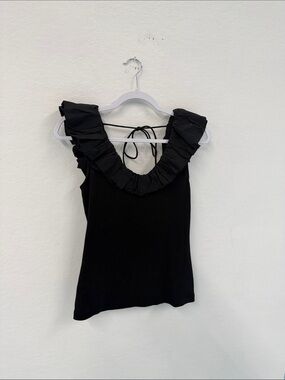 Maeve Anthropologie Rubbed Knit Ruffle Top